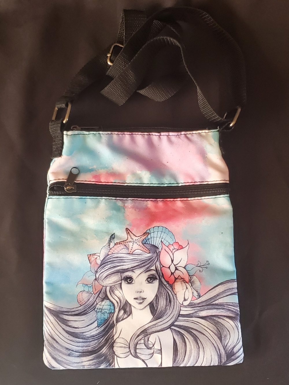 Loungefly Disney Ariel Little Mermaid Watercolor Crossbody Bag Purse